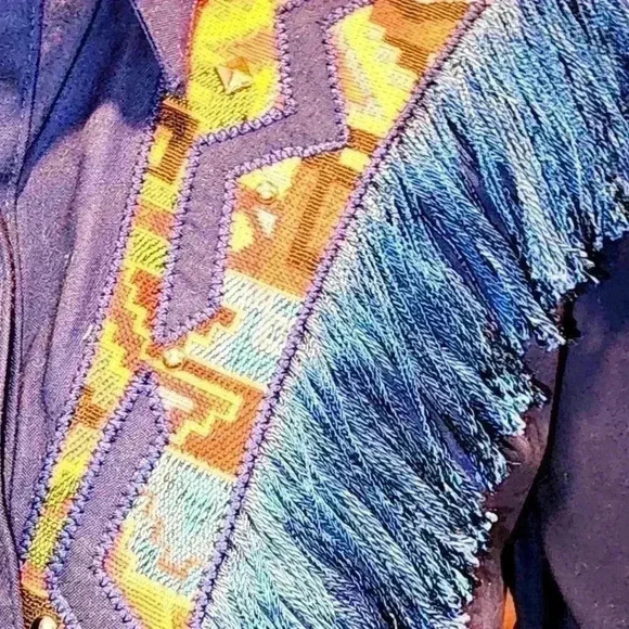 Kalamity Kate by Rare Xperience Vintage blue western fringe shirt T5.31.505 - Picture 4 of 6